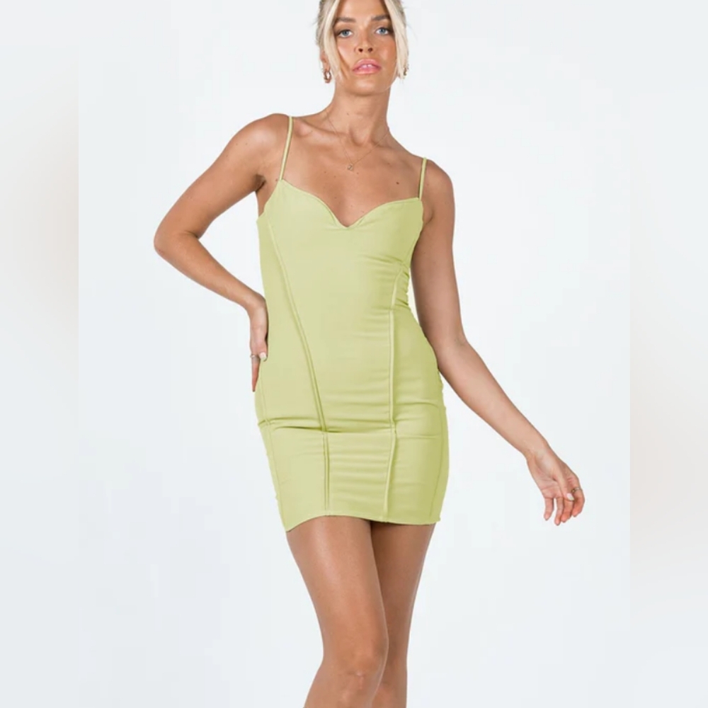PRINCESS POLLY - Green Sweetheart Neck Mini